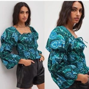 Anthropologie Tiered Poplin Blouse